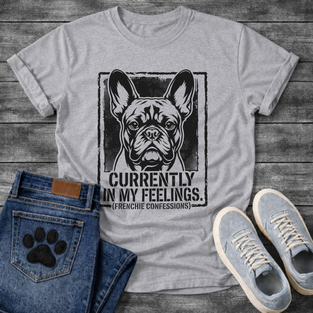 French Bulldog currently in my feelings Frenchie Confessions funny dog shirt tee