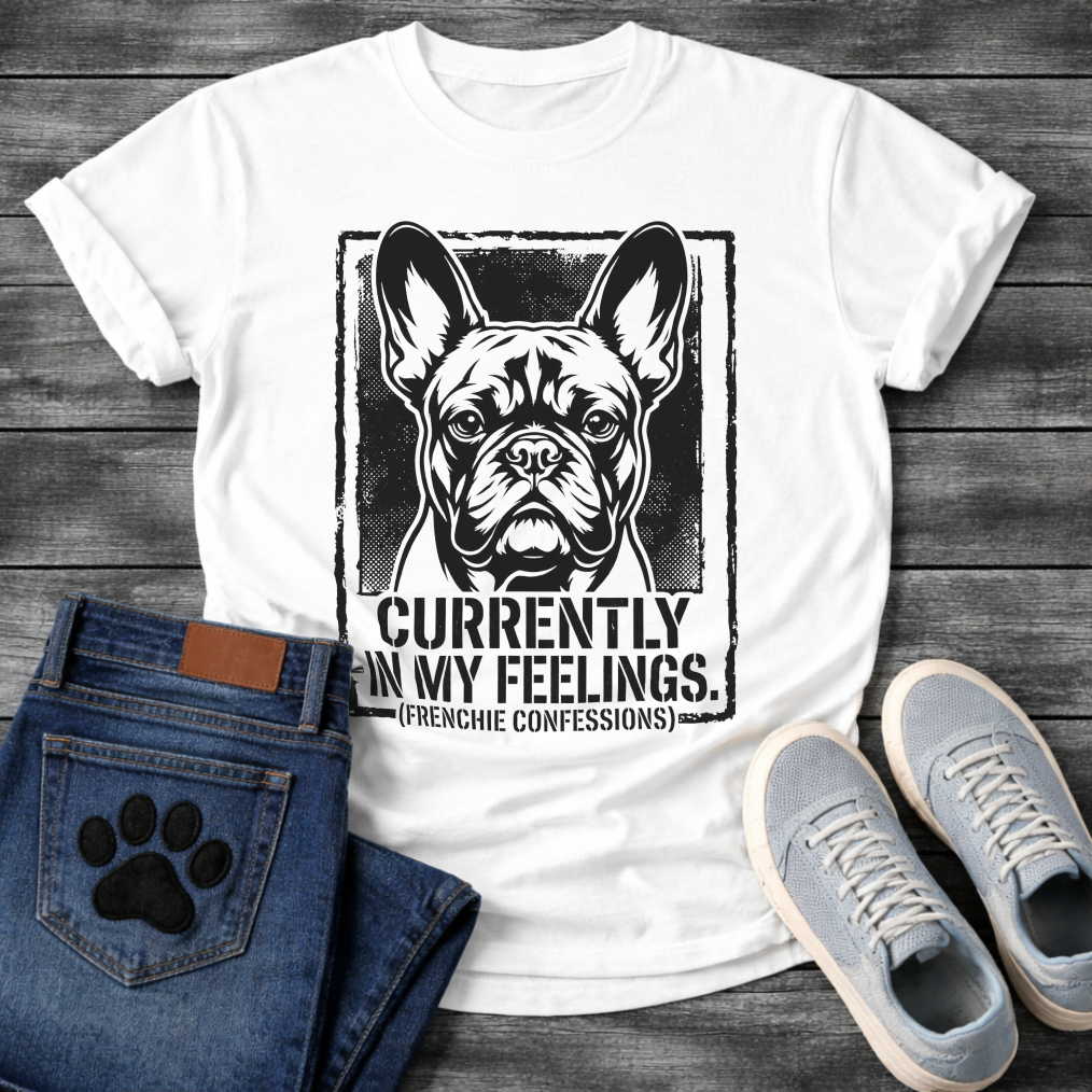 French Bulldog currently in my feelings Frenchie Confessions funny dog shirt tee