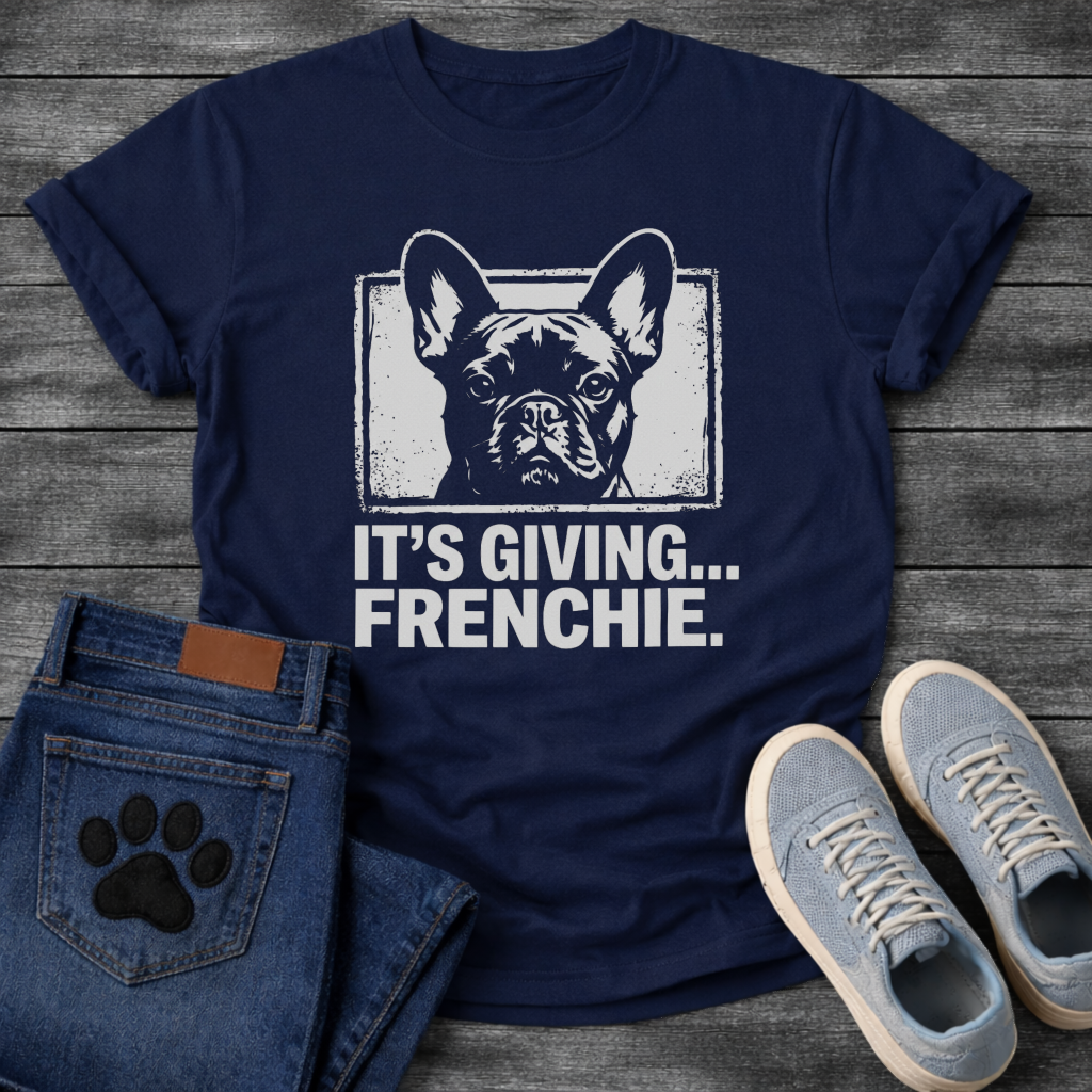 French Bulldog It's Giving Frenchie funny dog shirt dark heather graphic tee
