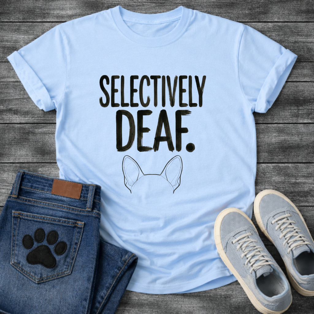 Selectively Deaf funny French Bulldog bat ears t-shirt pet lover apparel