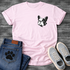 Frenchie pocket t-shirt small chest French Bulldog logo pet lover apparel