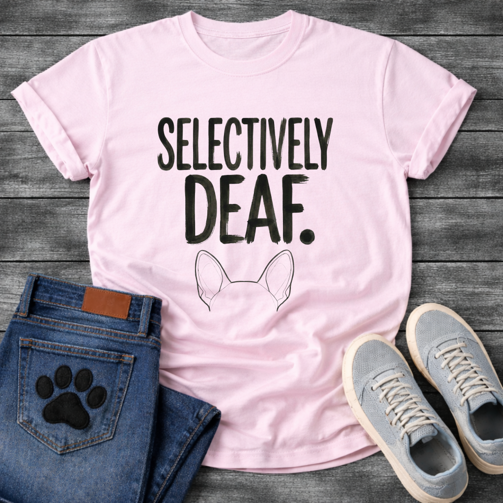 Selectively Deaf funny French Bulldog bat ears t-shirt pet lover apparel