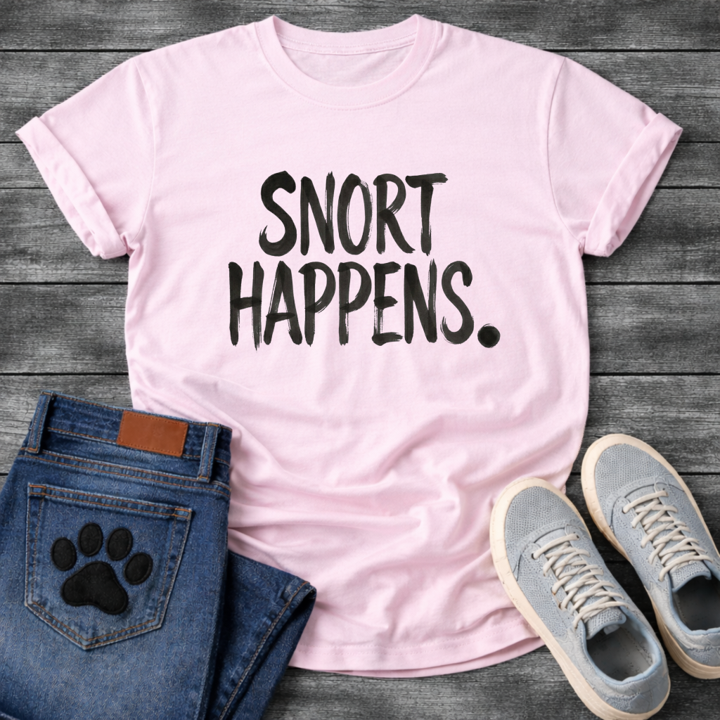 Snort Happens funny French Bulldog t-shirt white pet lover apparel