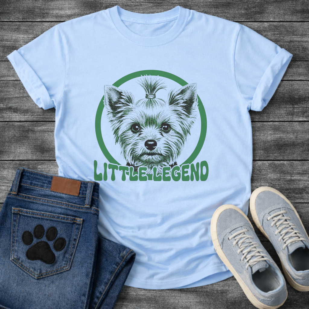 Yorkie Little Legend funny dog shirt white Yorkshire Terrier pet lover apparel
