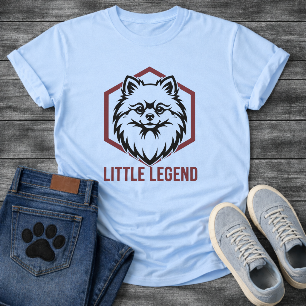 Pomeranian Little Legend funny dog shirt white fluffy dog pet lover apparel tee