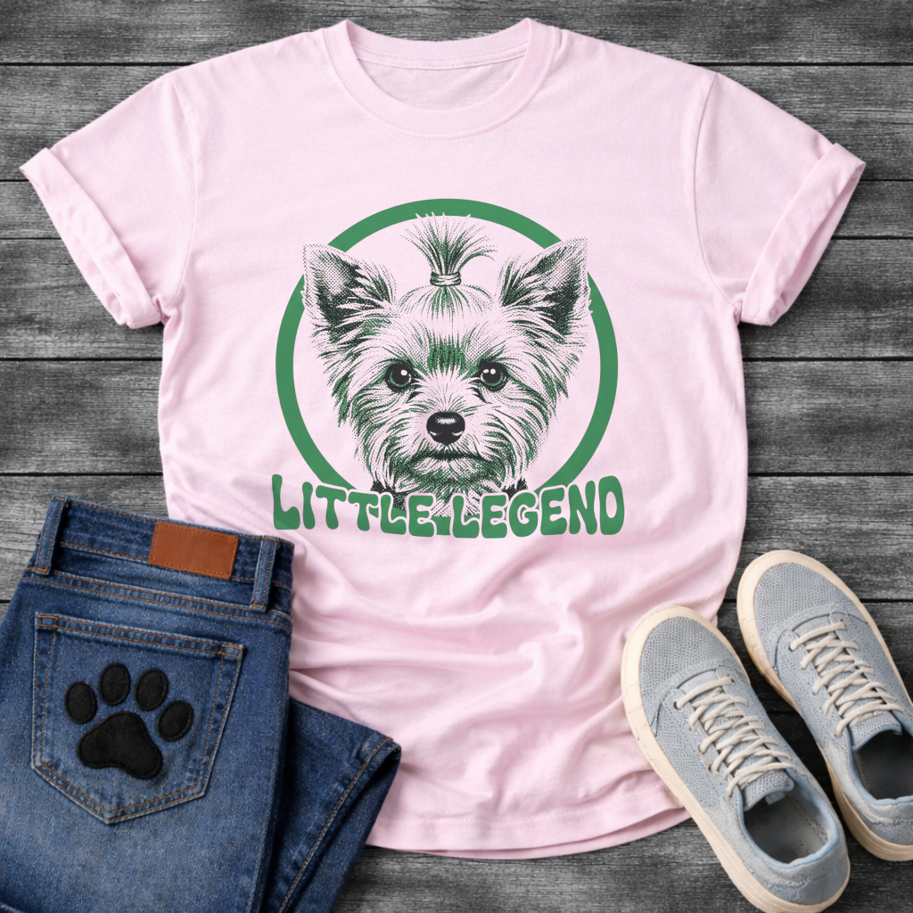 Yorkie Little Legend funny dog shirt white Yorkshire Terrier pet lover apparel
