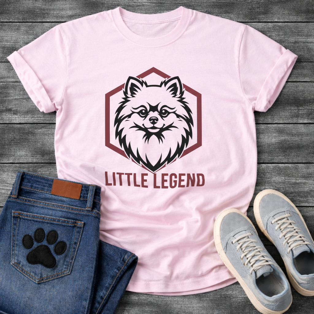 Pomeranian Little Legend funny dog shirt white fluffy dog pet lover apparel tee