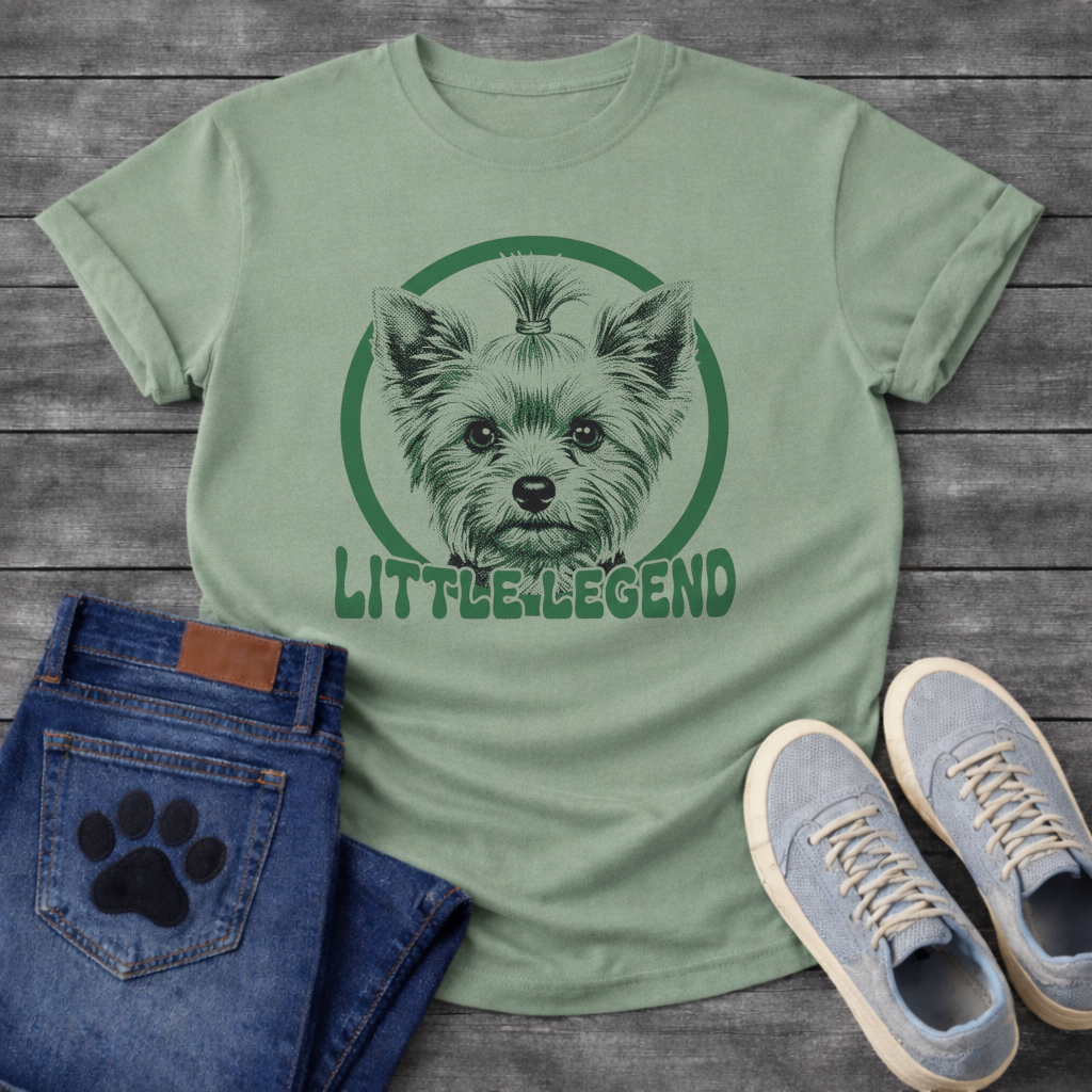 Yorkie Little Legend funny dog shirt white Yorkshire Terrier pet lover apparel
