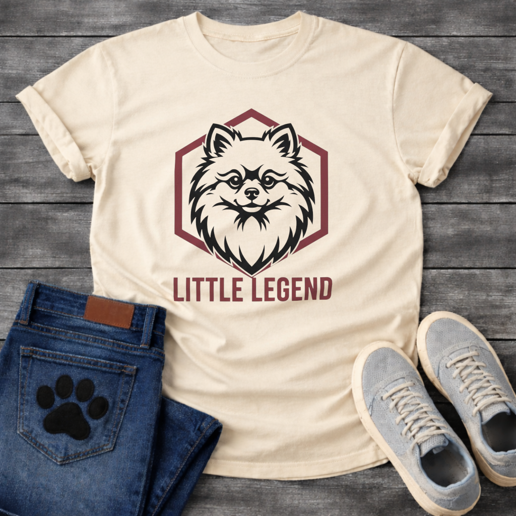 Pomeranian Little Legend funny dog shirt white fluffy dog pet lover apparel tee