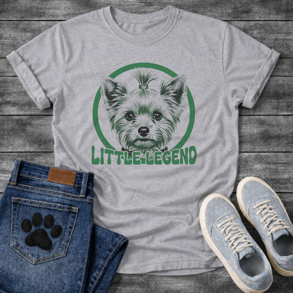 Yorkie Little Legend funny dog shirt white Yorkshire Terrier pet lover apparel
