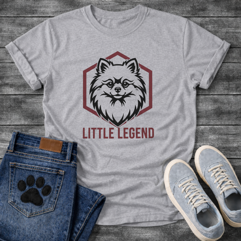 Pomeranian Little Legend funny dog shirt white fluffy dog pet lover apparel tee