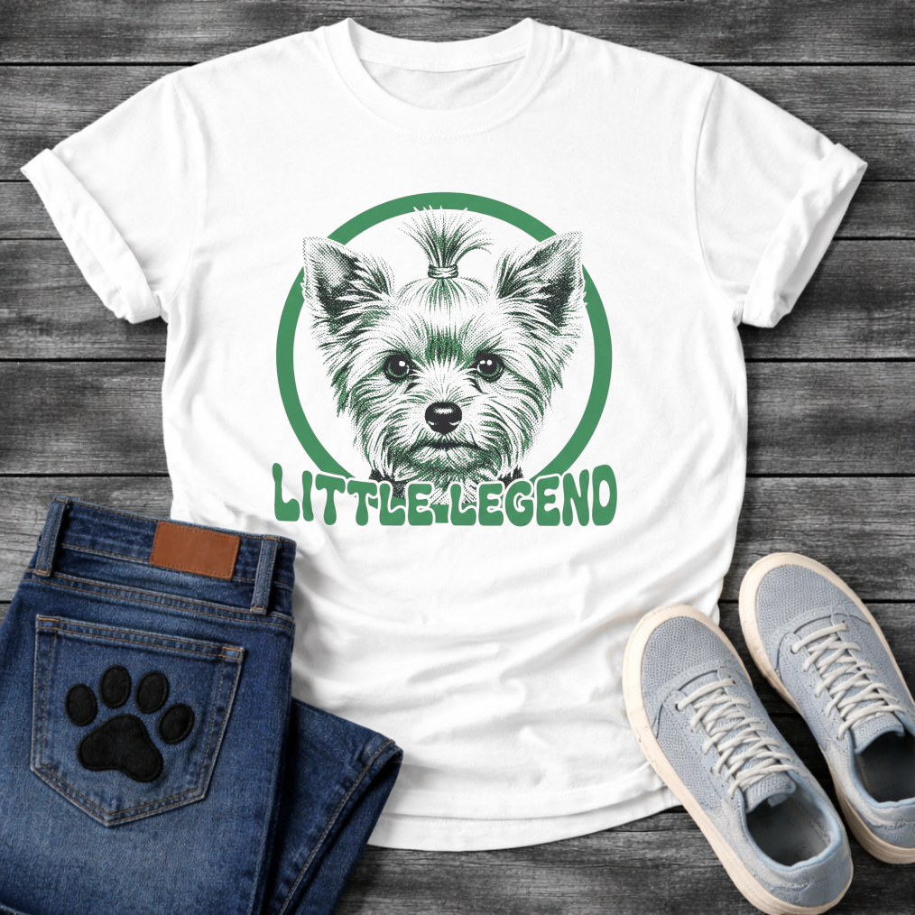 Yorkie Little Legend funny dog shirt white Yorkshire Terrier pet lover apparel
