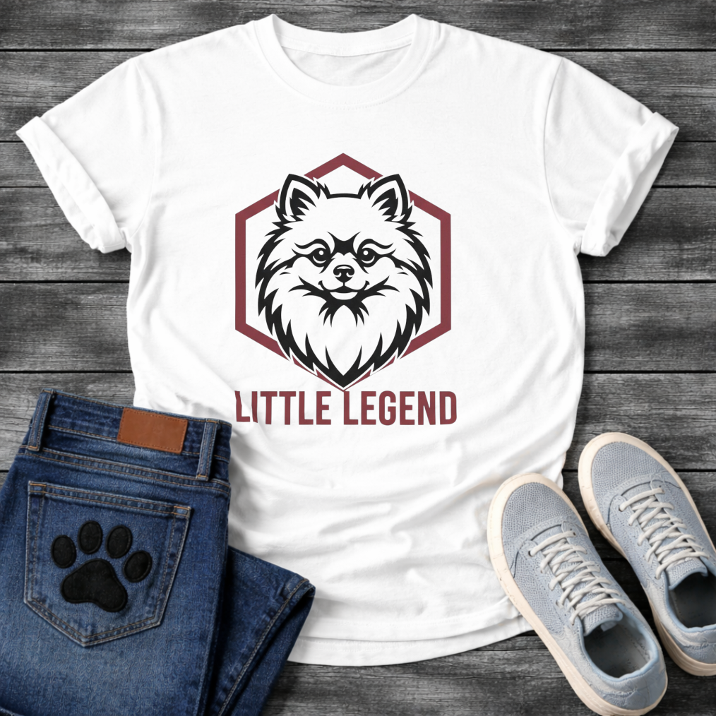 Pomeranian Little Legend funny dog shirt white fluffy dog pet lover apparel tee