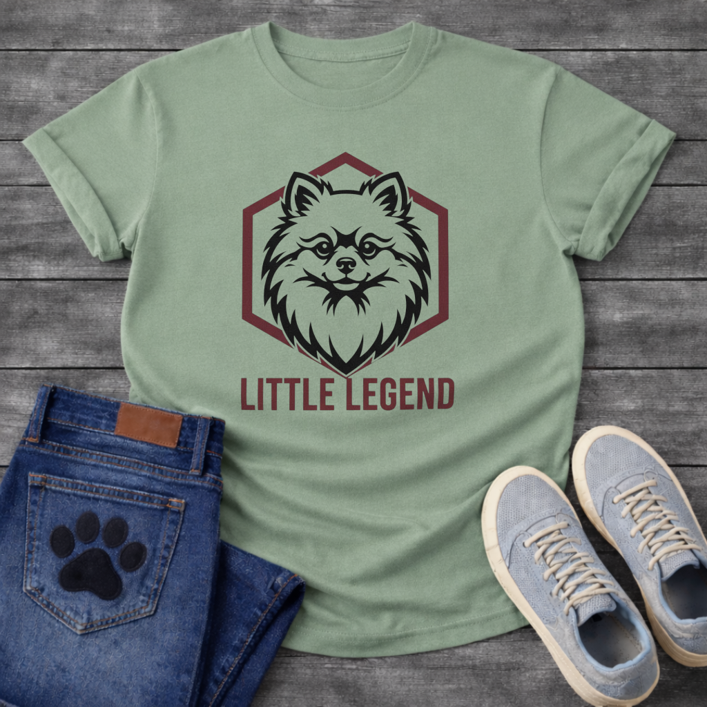 Pomeranian Little Legend funny dog shirt white fluffy dog pet lover apparel tee
