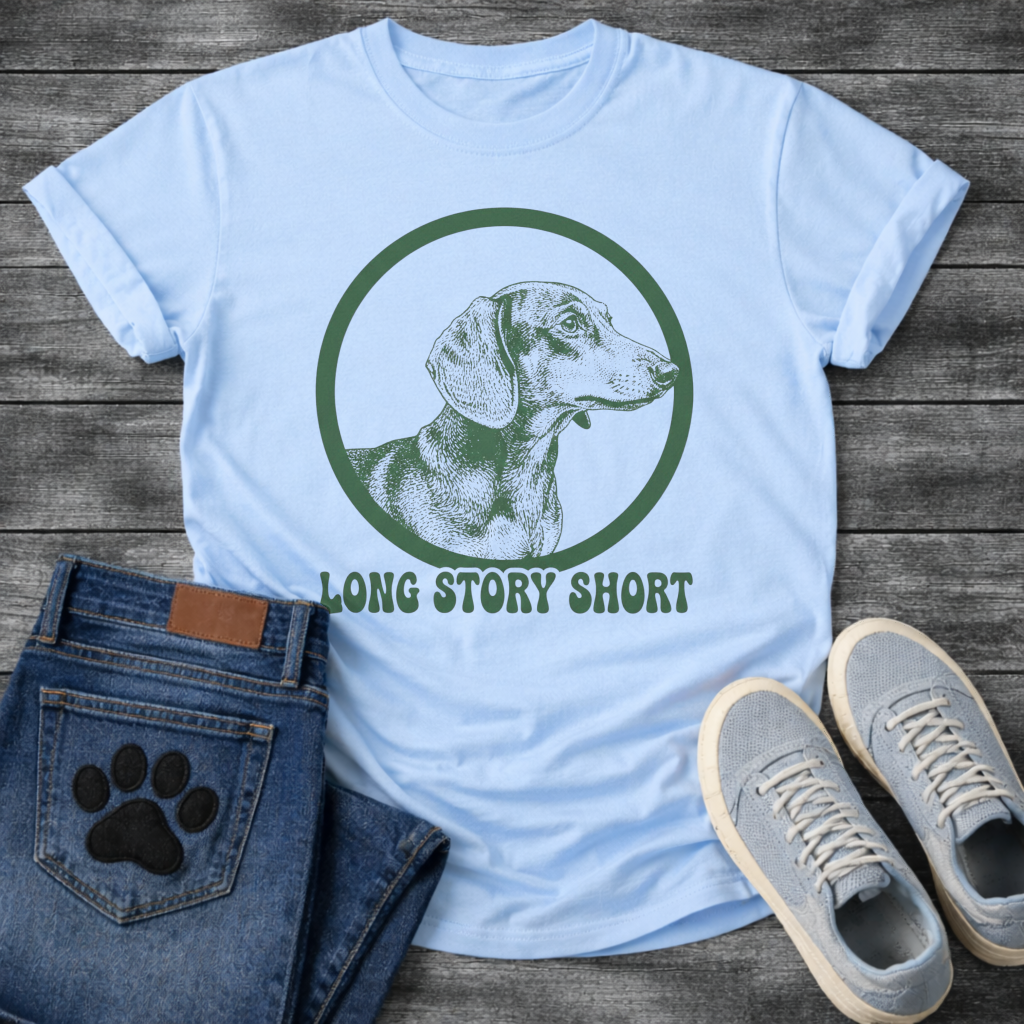 Long Story Short funny dog shirt white Dachshund pet lover apparel tee
