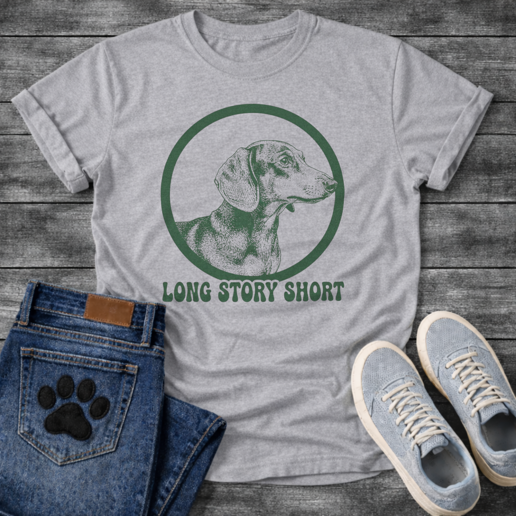 Long Story Short funny dog shirt white Dachshund pet lover apparel tee