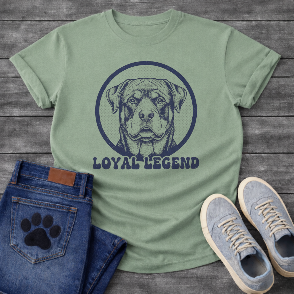 Loyal Legend funny dog shirt white Rottweiler pet lover apparel tee
