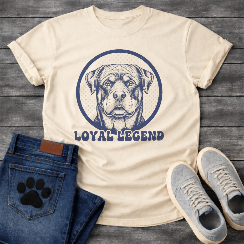 Loyal Legend funny dog shirt white Rottweiler pet lover apparel tee