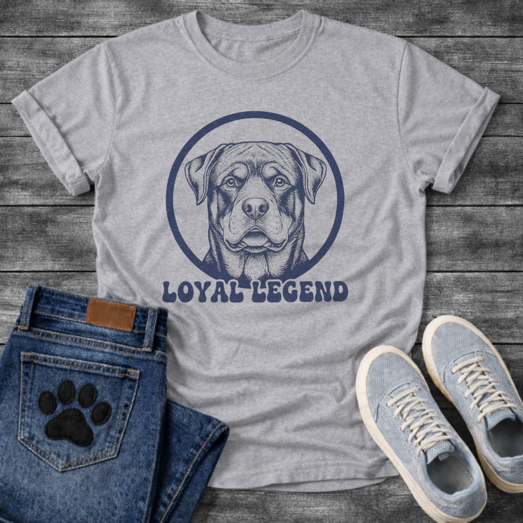 Loyal Legend funny dog shirt white Rottweiler pet lover apparel tee