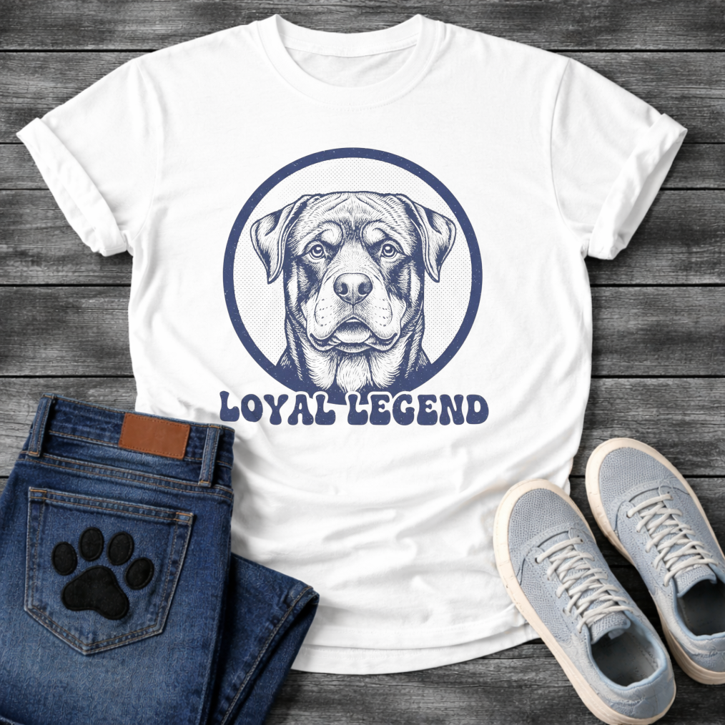 Loyal Legend funny dog shirt white Rottweiler pet lover apparel tee