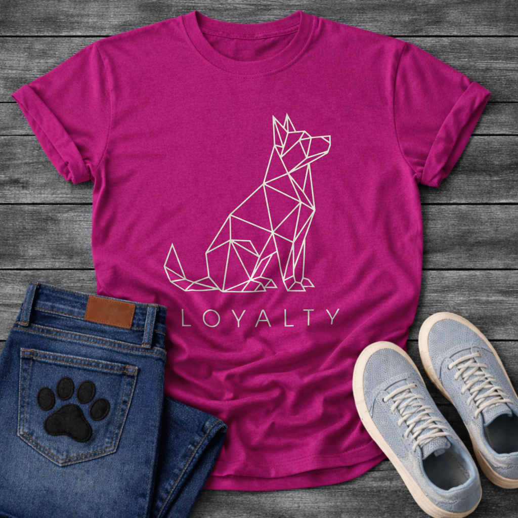 Loyalty geometric linework dog minimalist design shirt
