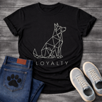 Loyalty geometric linework dog minimalist design shirt