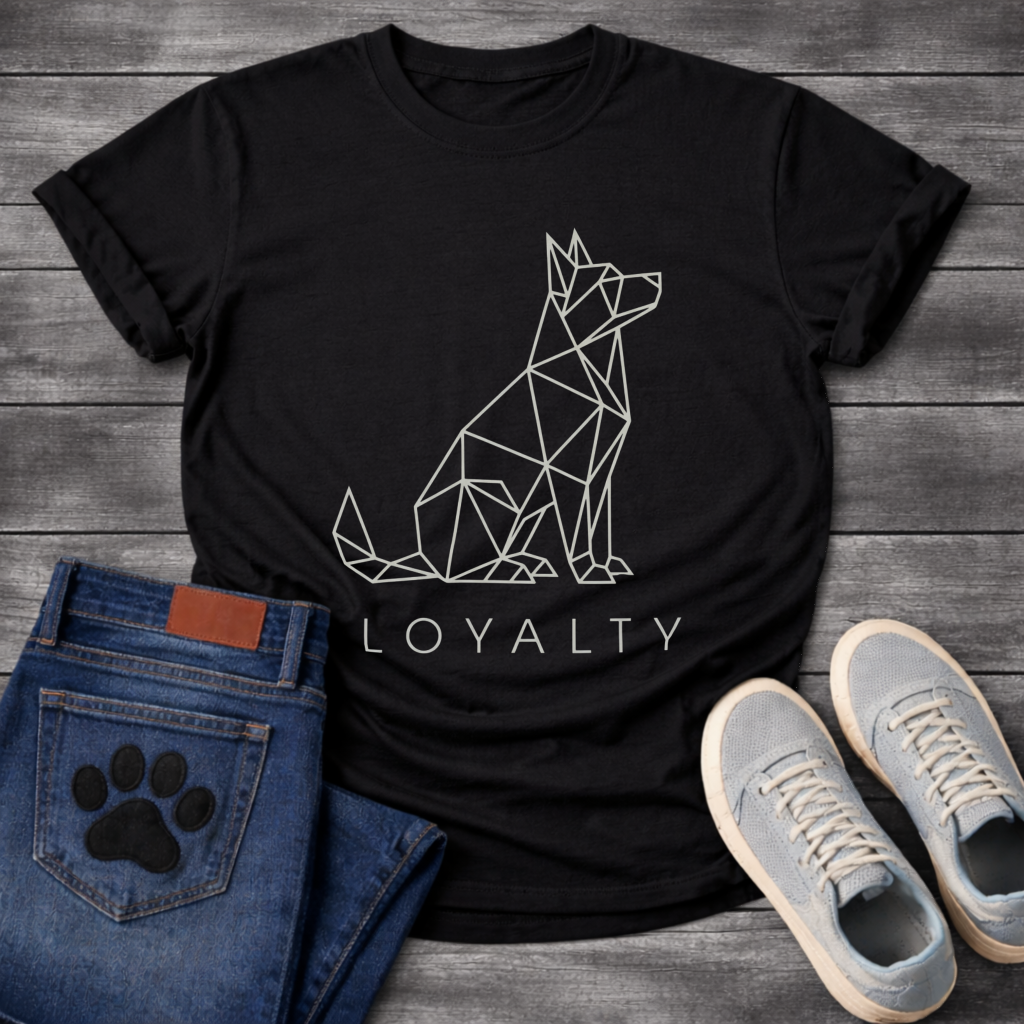 Loyalty geometric linework dog minimalist design shirt
