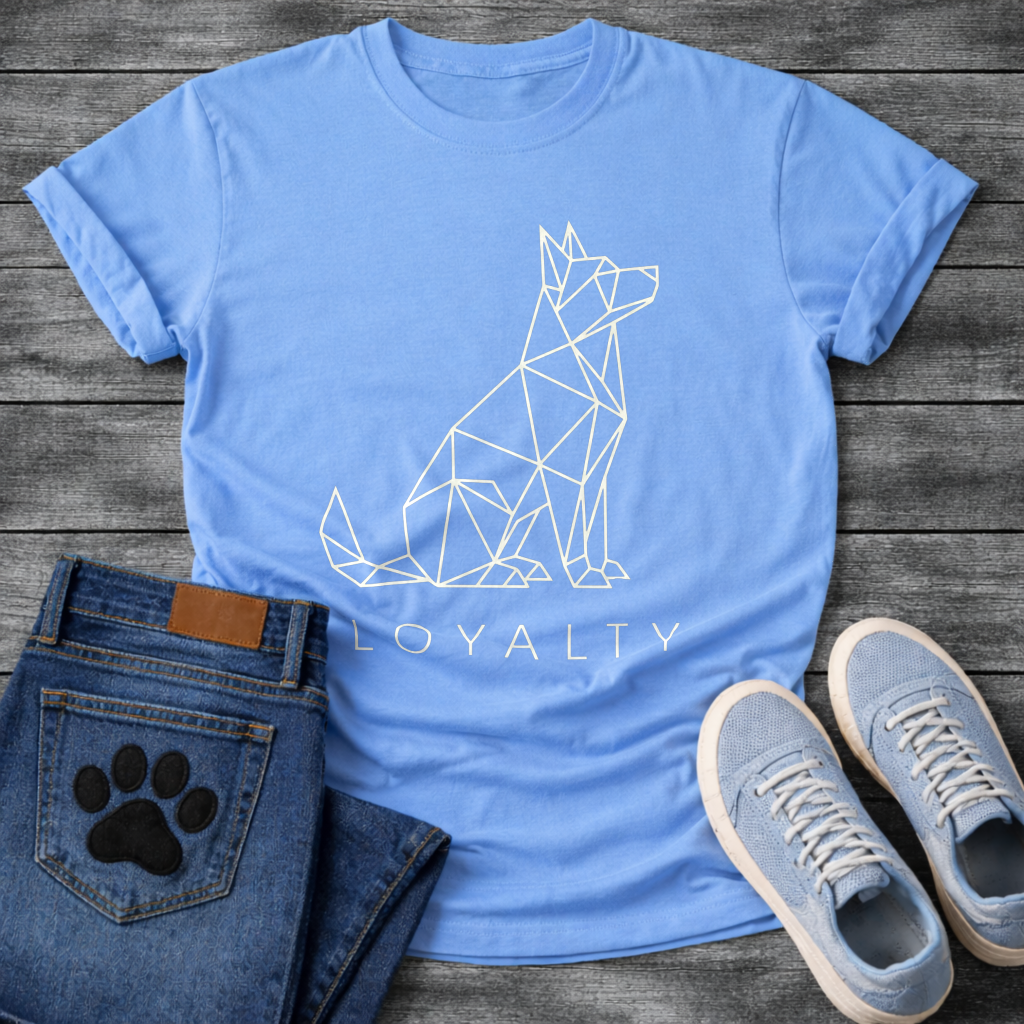 Loyalty geometric linework dog minimalist design shirt