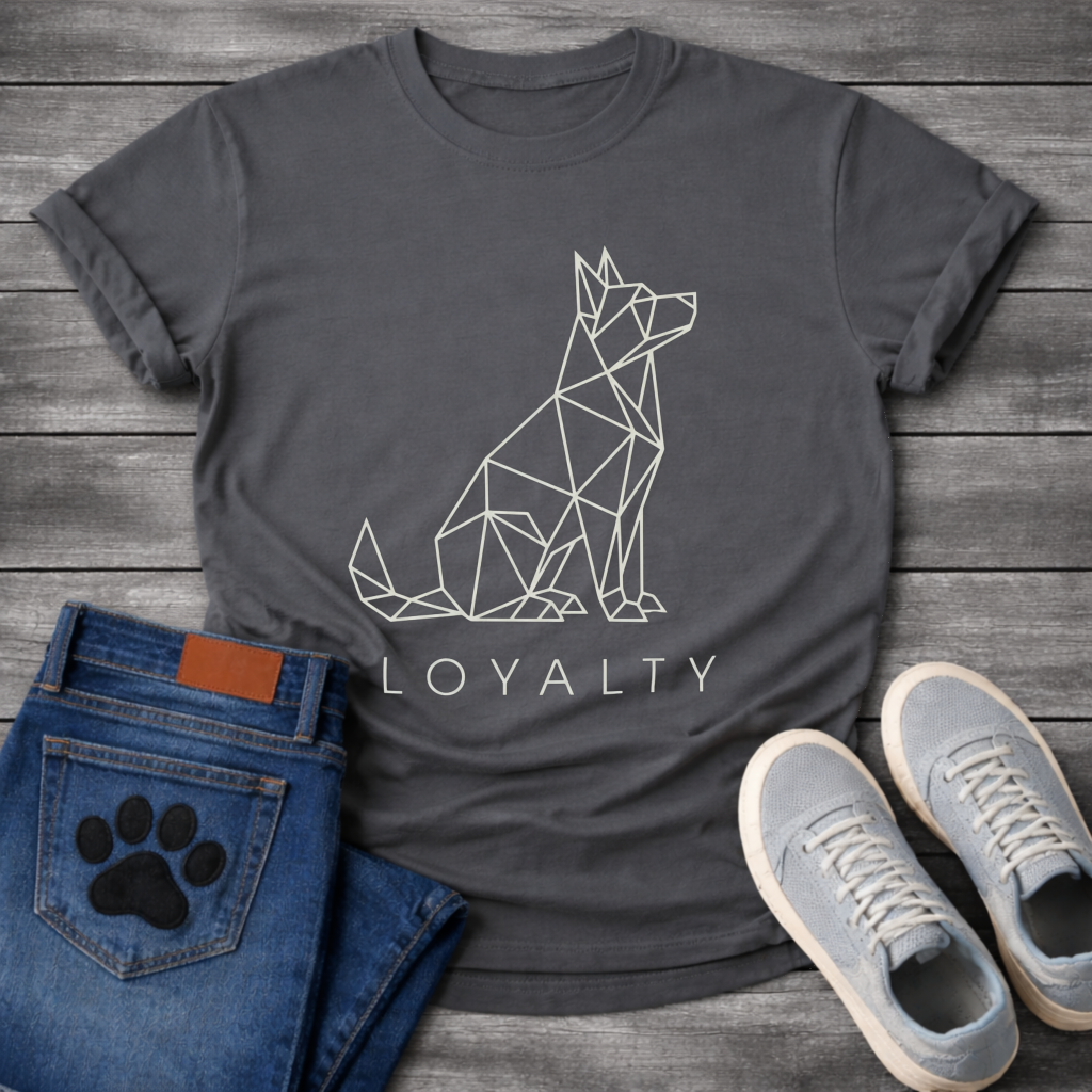Loyalty geometric linework dog minimalist design shirt