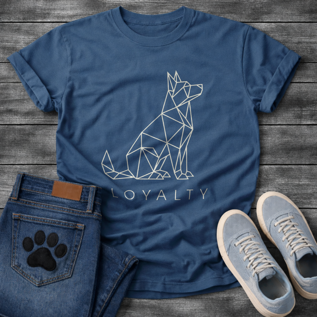 Loyalty geometric linework dog minimalist design shirt