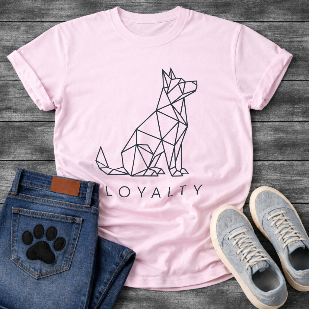 Loyalty geometric linework dog minimalist design shirt