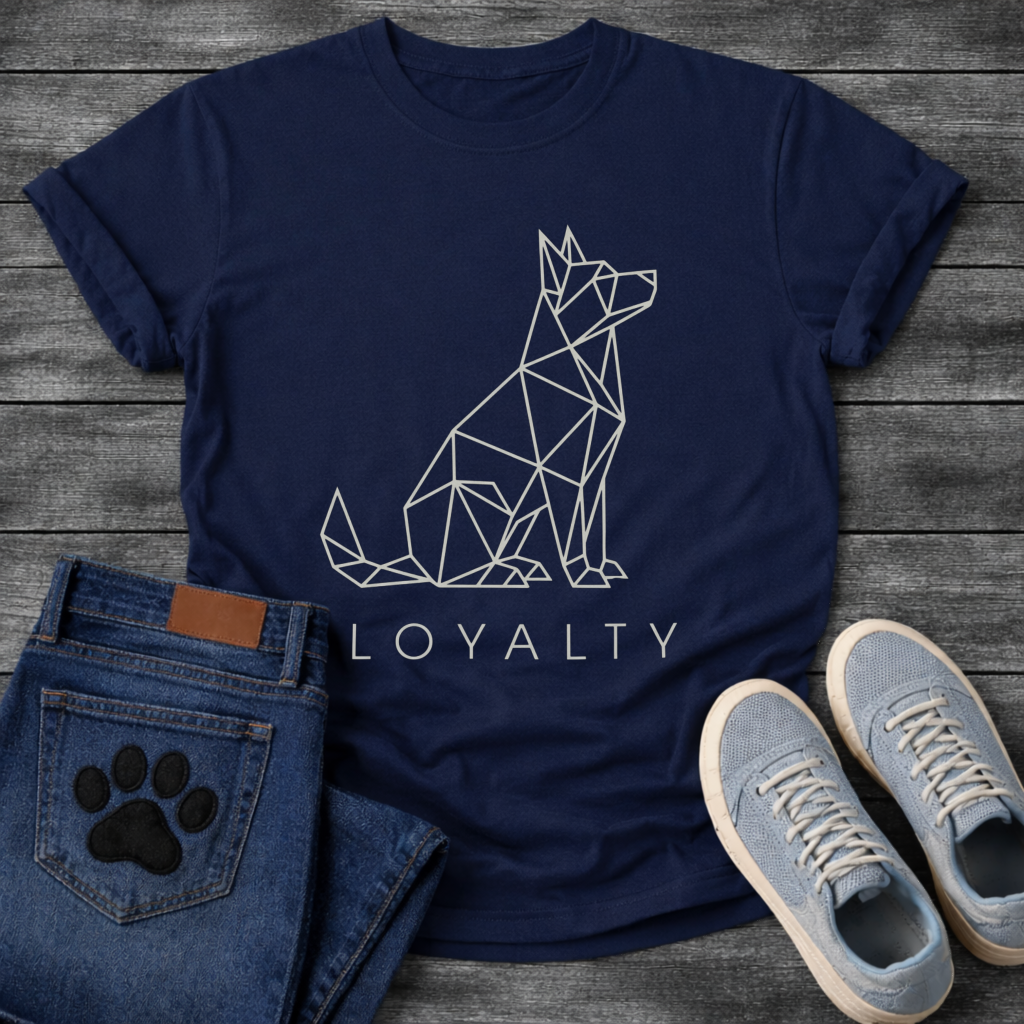 Loyalty geometric linework dog minimalist design shirt