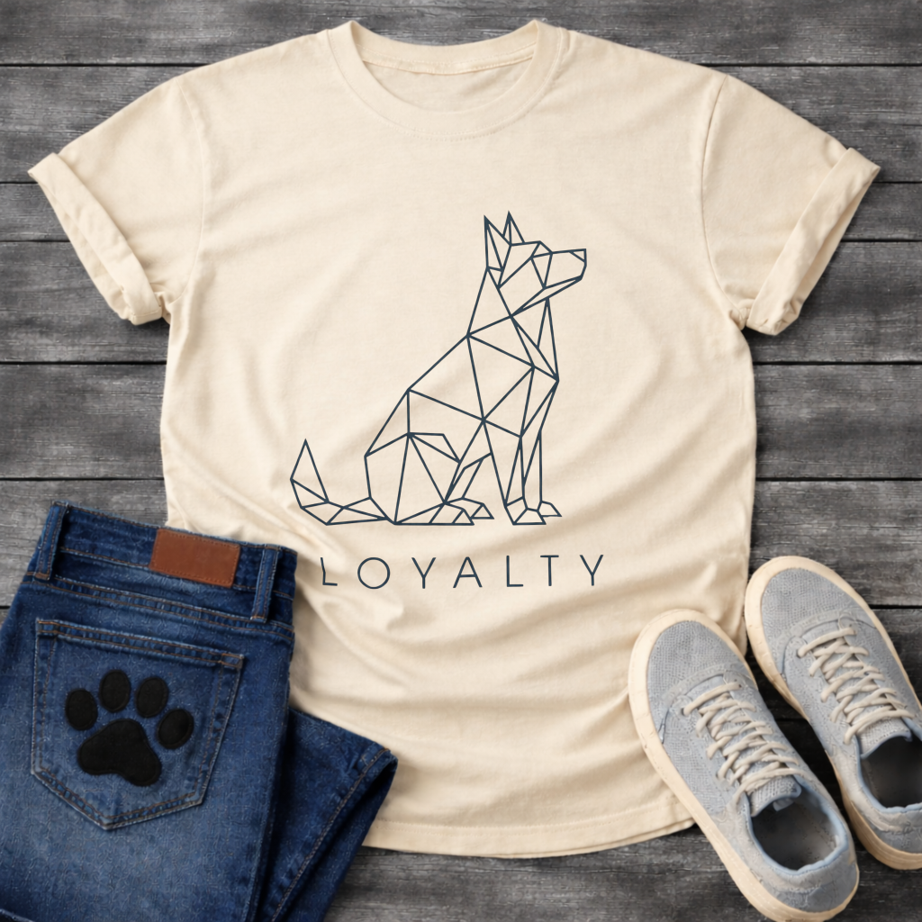 Loyalty geometric linework dog minimalist design shirt