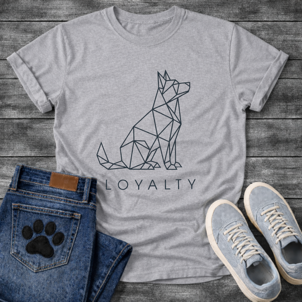 Loyalty geometric linework dog minimalist design shirt
