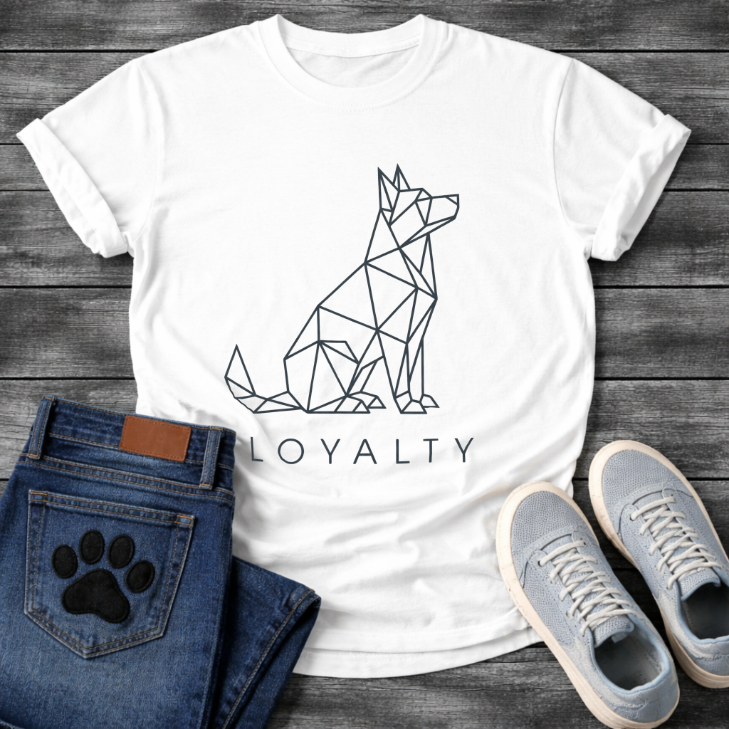 Loyalty geometric linework dog minimalist design shirt