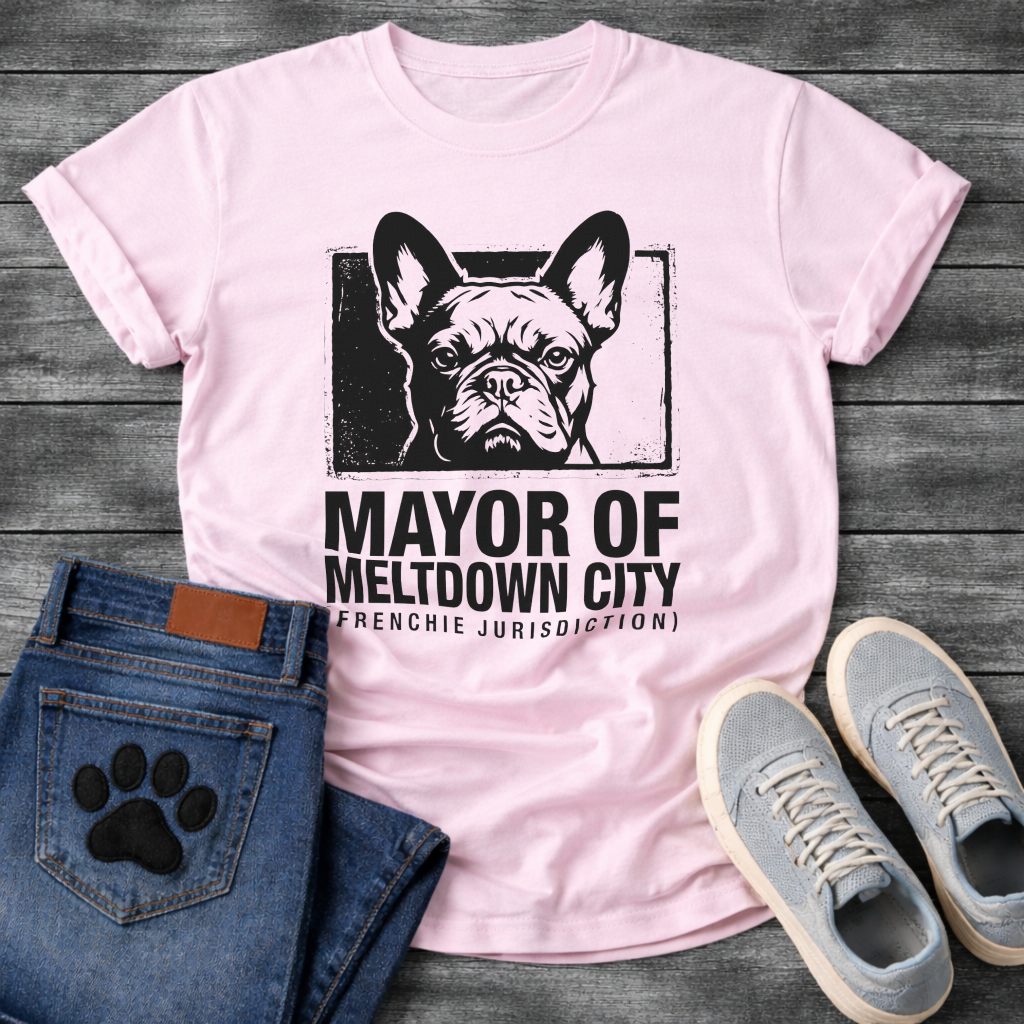 French Bulldog Mayor of Meltdown City Frenchie Jurisdiction funny dog shirt tee