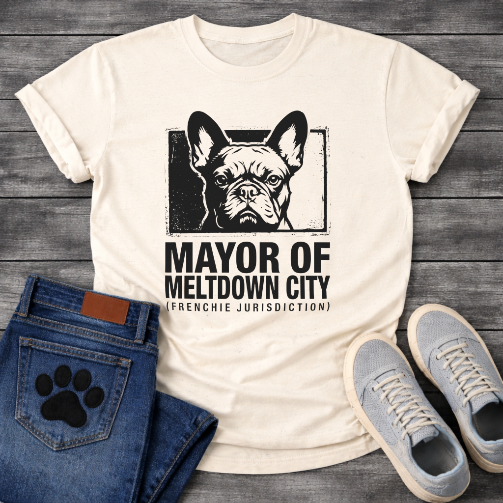 French Bulldog Mayor of Meltdown City Frenchie Jurisdiction funny dog shirt tee