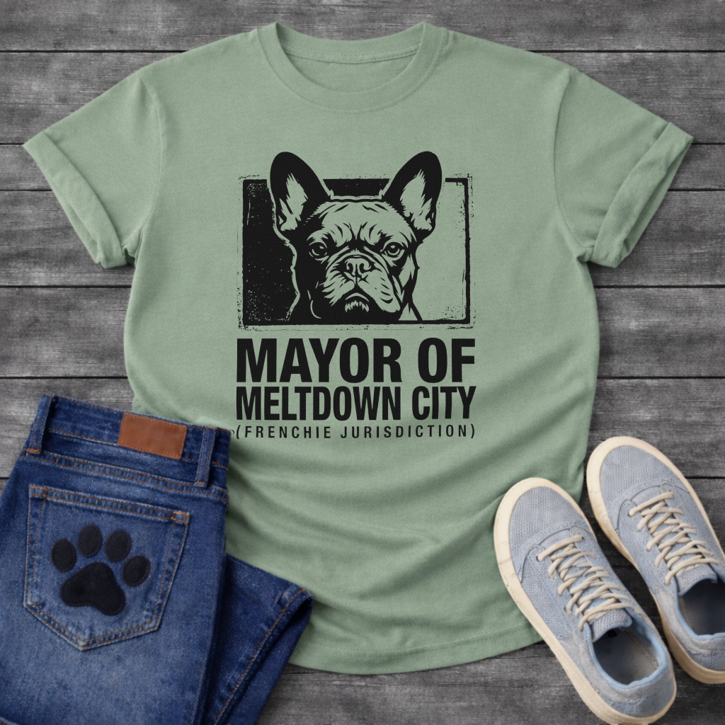 French Bulldog Mayor of Meltdown City Frenchie Jurisdiction funny dog shirt tee