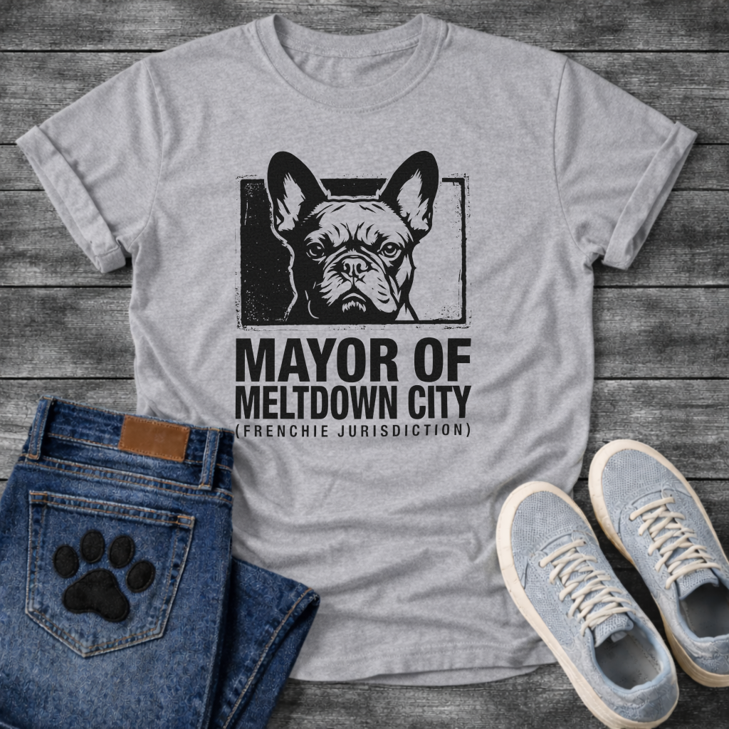 French Bulldog Mayor of Meltdown City Frenchie Jurisdiction funny dog shirt tee