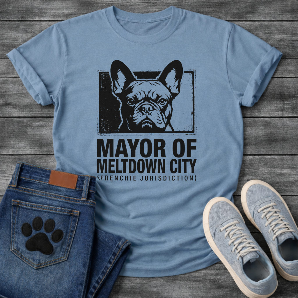 French Bulldog Mayor of Meltdown City Frenchie Jurisdiction funny dog shirt tee
