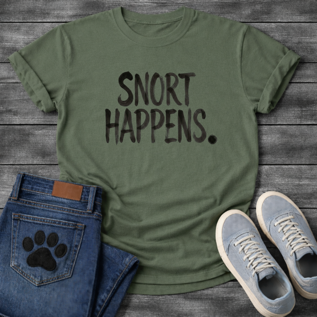 Snort Happens funny French Bulldog t-shirt white pet lover apparel
