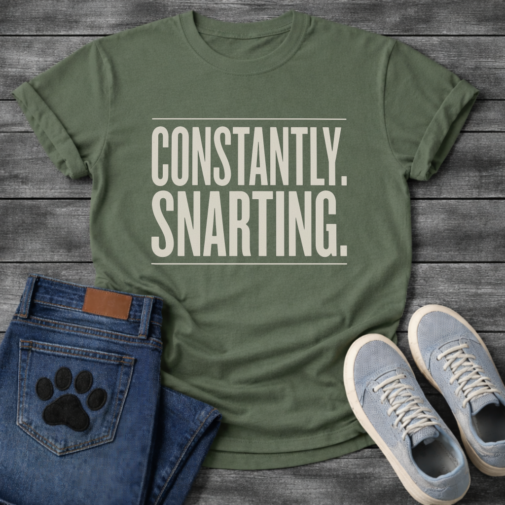 Constantly Snarting bold typography t-shirt funny French Bulldog pet lover apparel