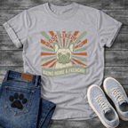 Most Likely To Bring Home A Frenchie vintage sunburst t-shirt white funny French Bulldog shirt