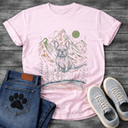 French Bulldog mountain line art sketch graphic dog shirt unisex tee