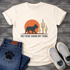 Out Here Doing My Thing French Bulldog desert sunset t-shirt sage pet lover apparel