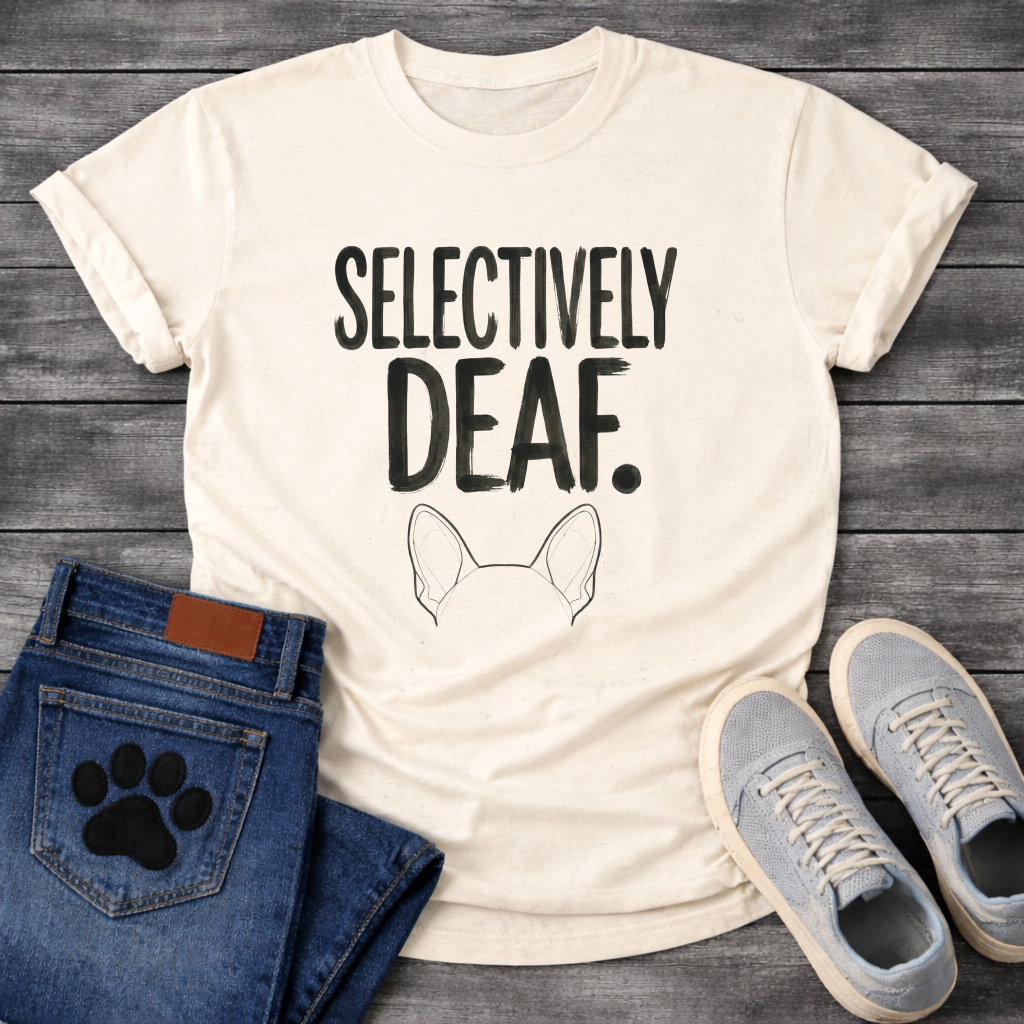 Selectively Deaf funny French Bulldog bat ears t-shirt pet lover apparel