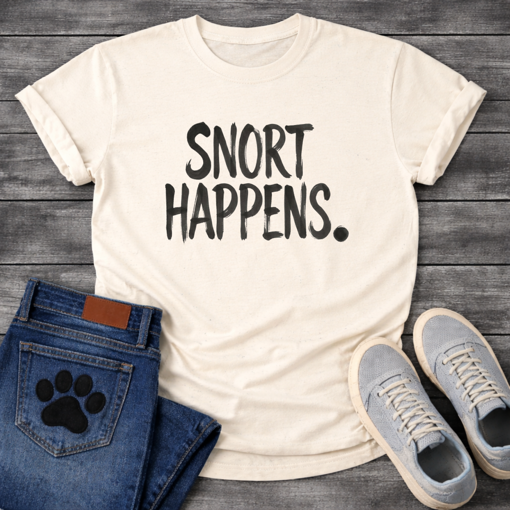Snort Happens funny French Bulldog t-shirt white pet lover apparel