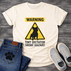 Warning Tiny Dictator Snore Hazard French Bulldog caution sign t-shirt sport grey funny dog shirt