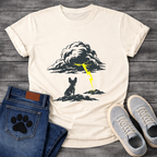 Unbothered French Bulldog lightning storm silhouette t-shirt sand funny dog shirt pet lover apparel
