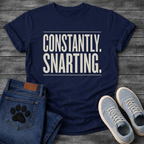 Constantly Snarting bold typography t-shirt funny French Bulldog pet lover apparel